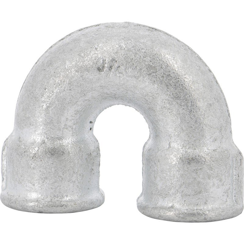 Raccord fonte malléable galvanisé courbe FF double 180