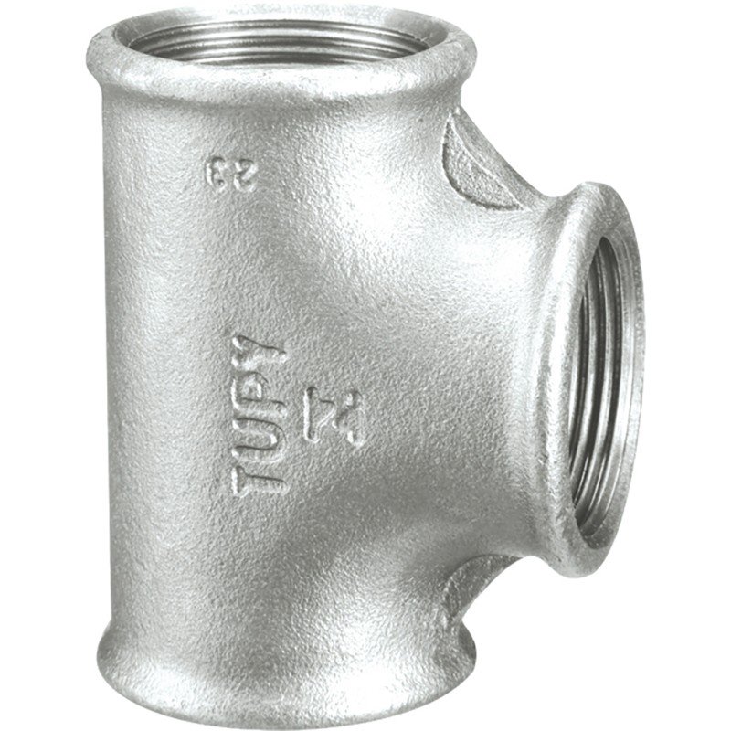 Té fonte malléable galvanisé égal femelle pour tube acier carbone