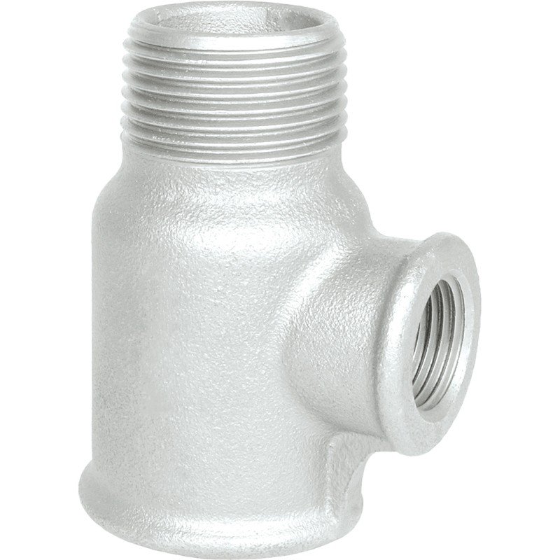 Té fonte malléable galvanisé femelle avec une sortie Mâle pour tube acier carbone