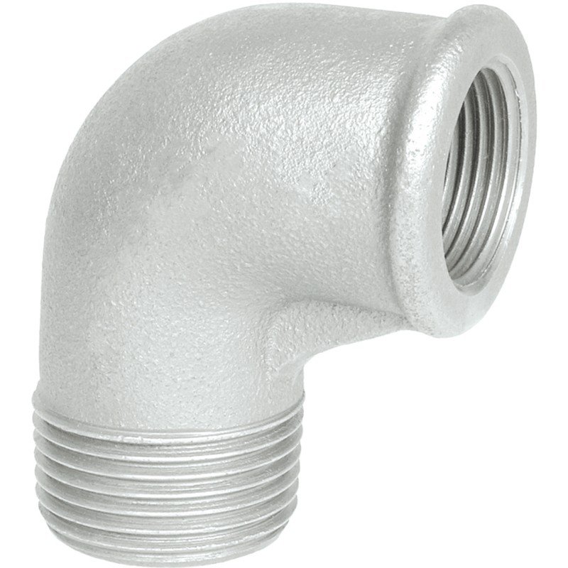 Raccord fonte malléable coude 90° réduit femelle mâle pour tube acier carbone