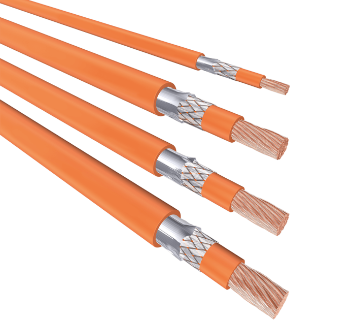 Câble 70mm2 blindé orange MOVERFLEX / m