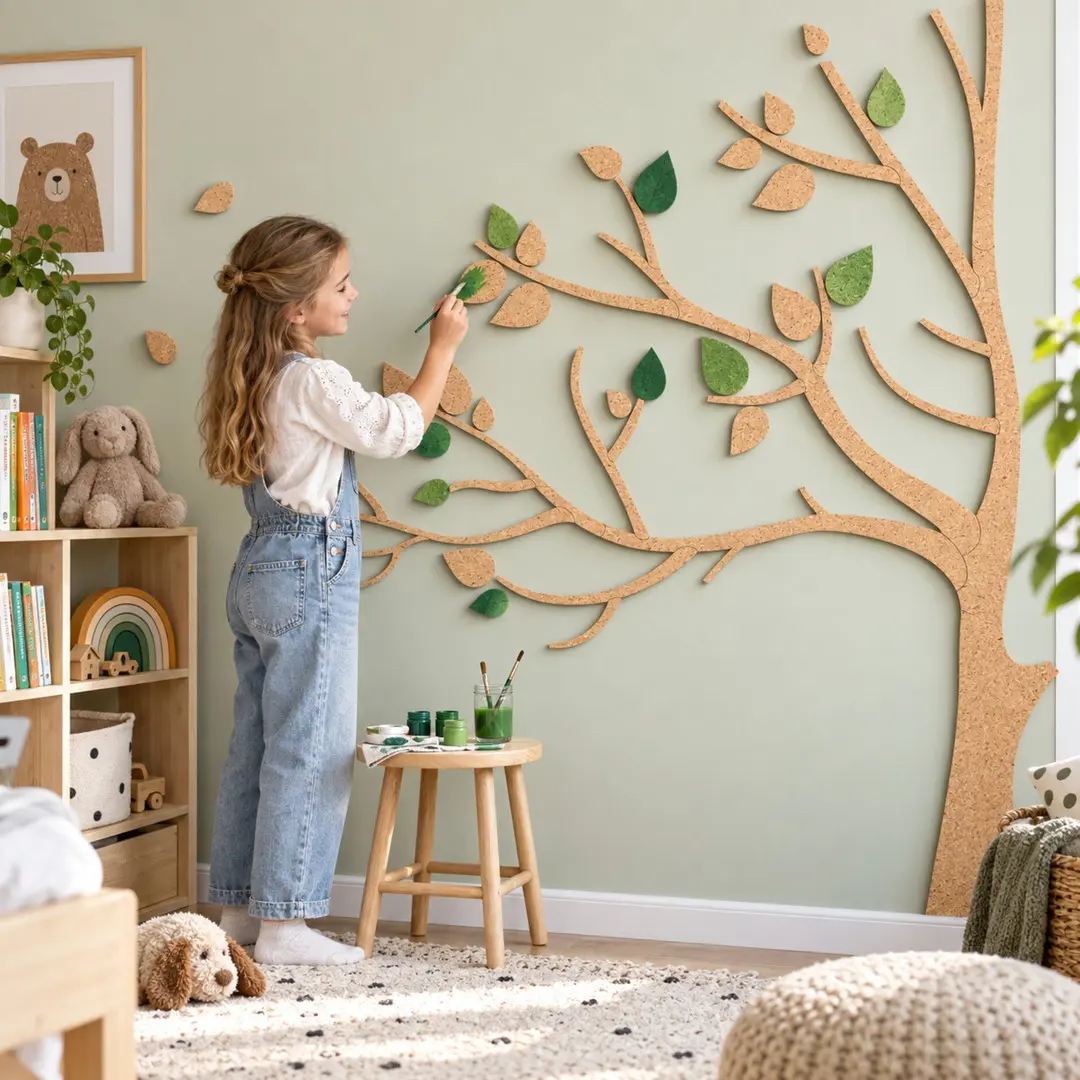 Décoration en bois MDF Sapin XXL - 150x180 cm - (1) - branches à gauche