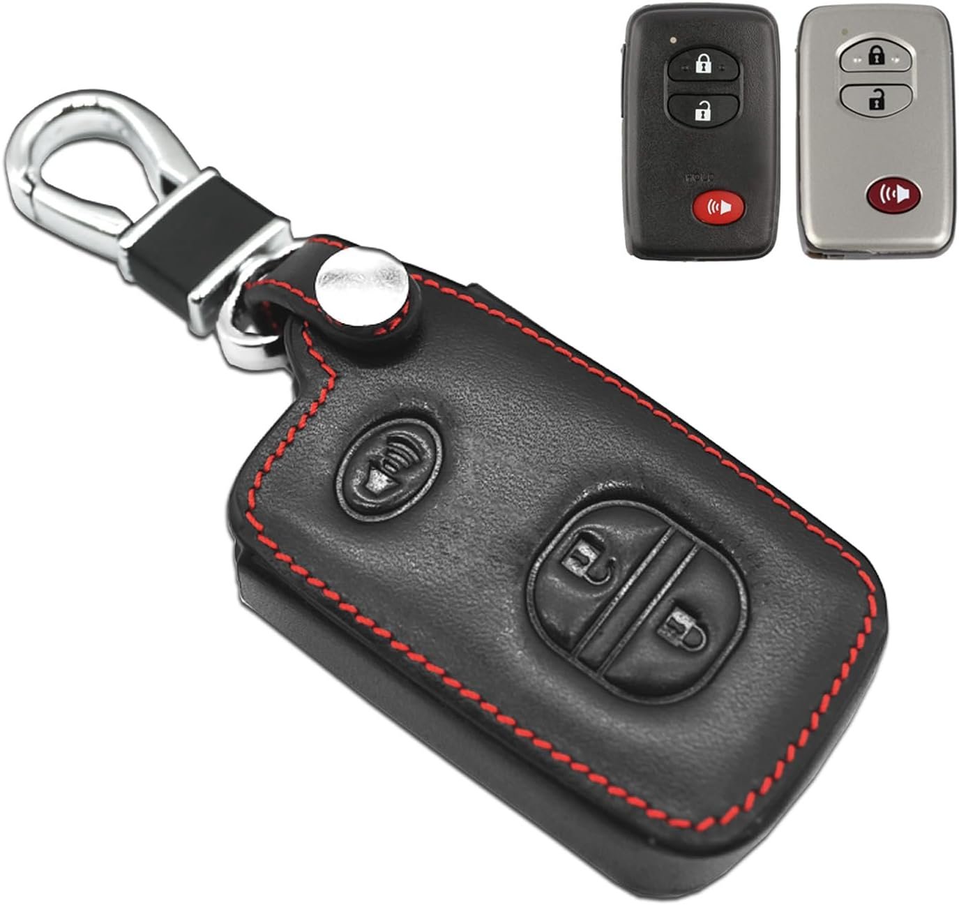 Coque de protection en cuir pour clé de voiture à 3 boutons Compatible avec Toyota 4runner Venza Avalon Land Cruiser Camry Highlander Prius C V RAV4