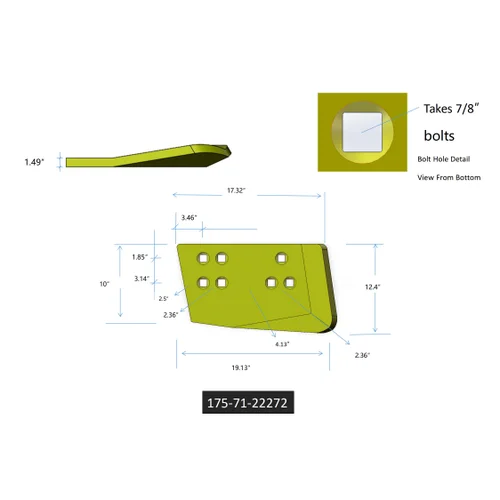 175-71-22272 | Komatsu End Bits-HOT CUPPED