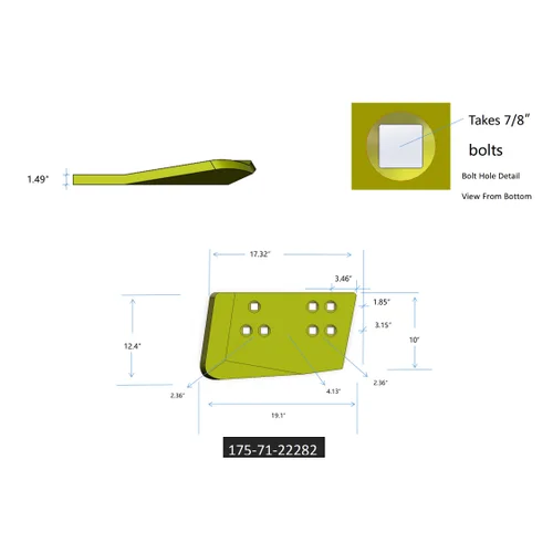 175-71-22282 | Komatsu End Bits-HOT CUPPED