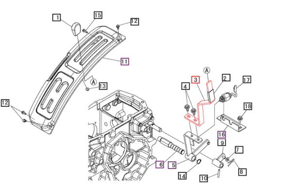 Mahindra Tractor Rear PTO Lever