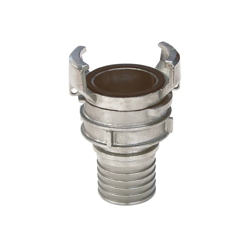 Raccord pompier symétrique acier inox à douille annelé réduite à verrou avec collerette BSP dn 40 - ø 40