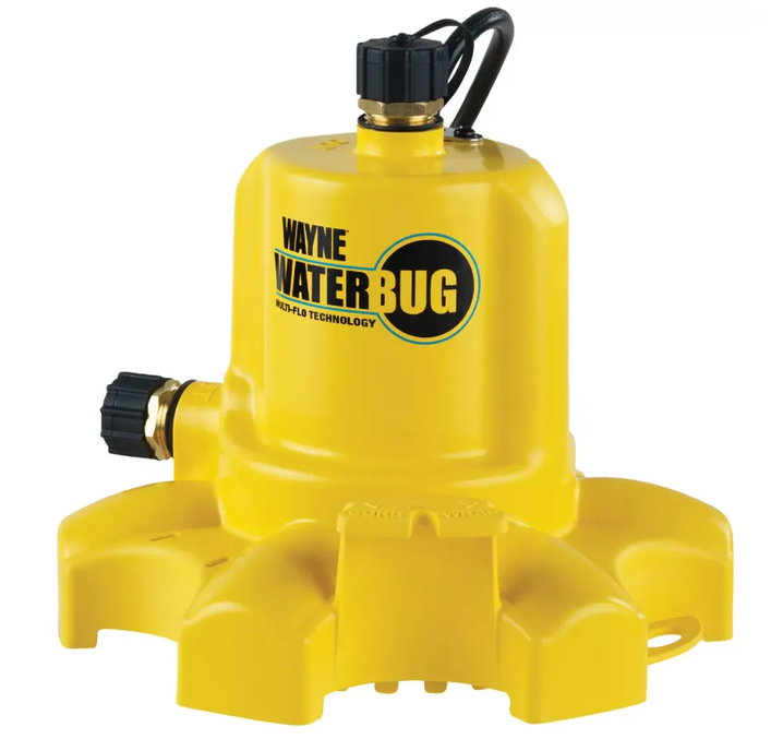 Pompe utilitaire submersible Wayne WaterBUG 1/6 HP avec technologie Multi-Flo