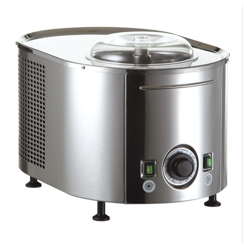 Sorbetière Professionnelle de Table – Production 3 Litres/Heure – Cuve en Acier Inoxydable – Fonctionnement Automatique avec Minuterie – 100 W – 406002
