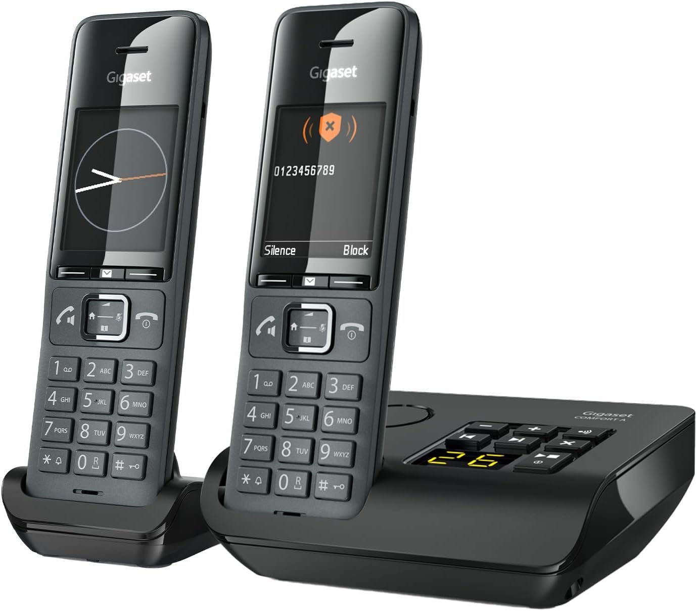 Gigaset Comfort 520A Duo - 2 Téléphone DECT sans Fil avec répondeur, Blocage d'appels, Jusqu’à 200 Contacts, [Version française]