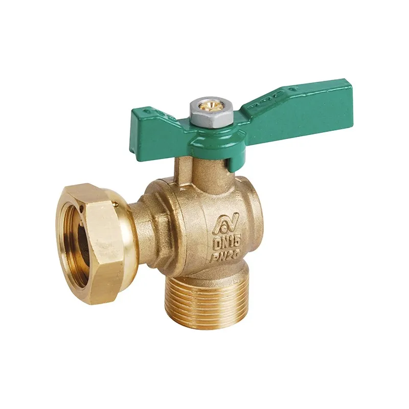 Vanne à sphère laiton à écrou tournant - mâle équerre manette laiton