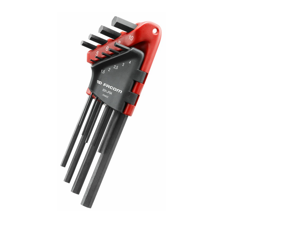 Jeu 9 Clés Câles Longues 6 Pans En Etui (1,5 à 10mm) - FACOM - 83H.JP9A