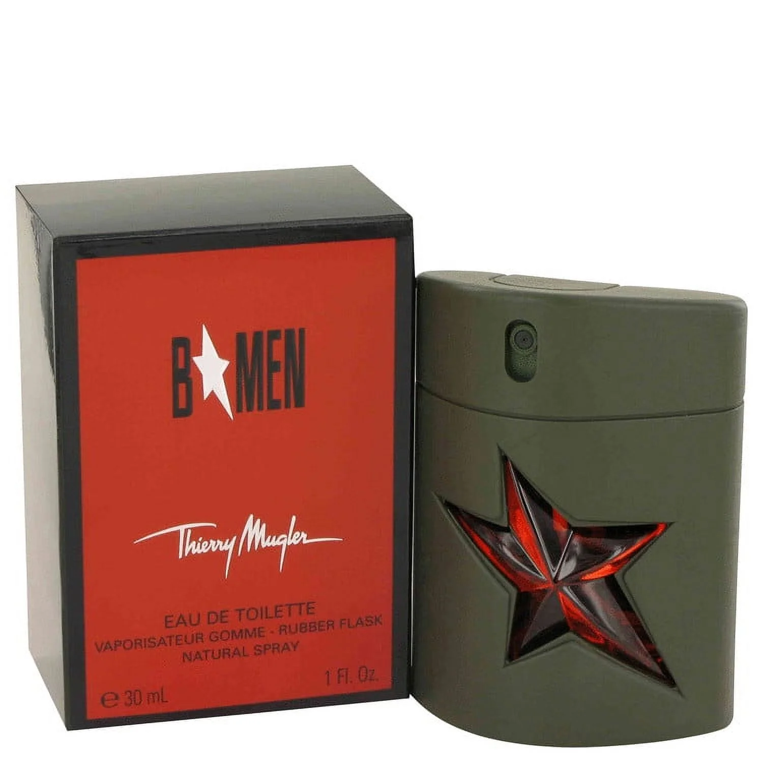 B Men by Thierry Mugler Eau De Toilette Spray Rubber Flask 1 oz