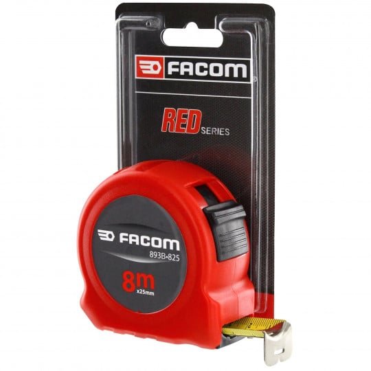 Mesure 8 m avec blocage, ruban nylon 25 mm, double faces - FACOM
