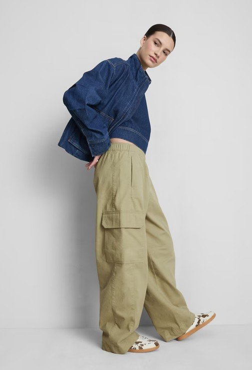 Pantalon Ample Style Utilitaire en Coton