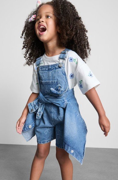 18 mois–9 ans Salopette en Jean à Nœud