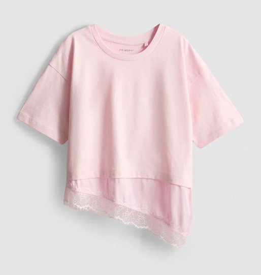 7–15 ans T-shirt à Ourlet en Dentelle