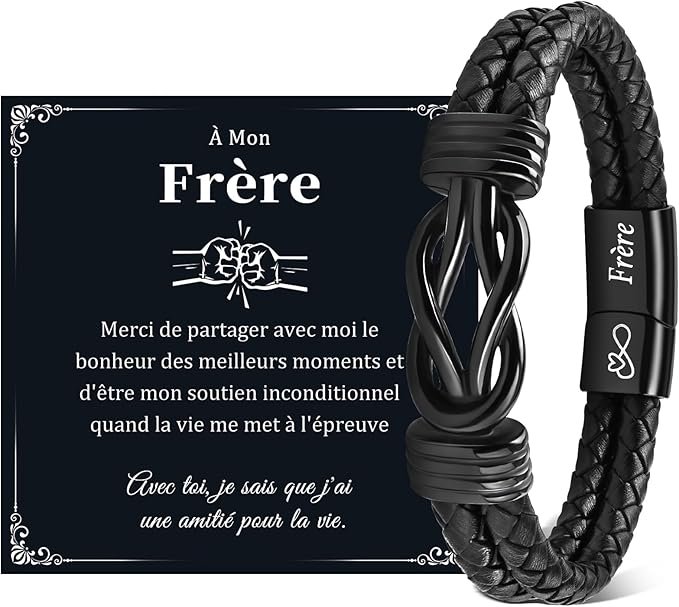 Cadeau Pour Mon Frère Bracelet en Cuir