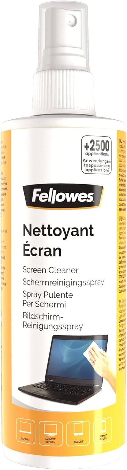 Spray nettoyant pour écrans d'ordinateur, pc portables, smartphones, tablettes, 250ml