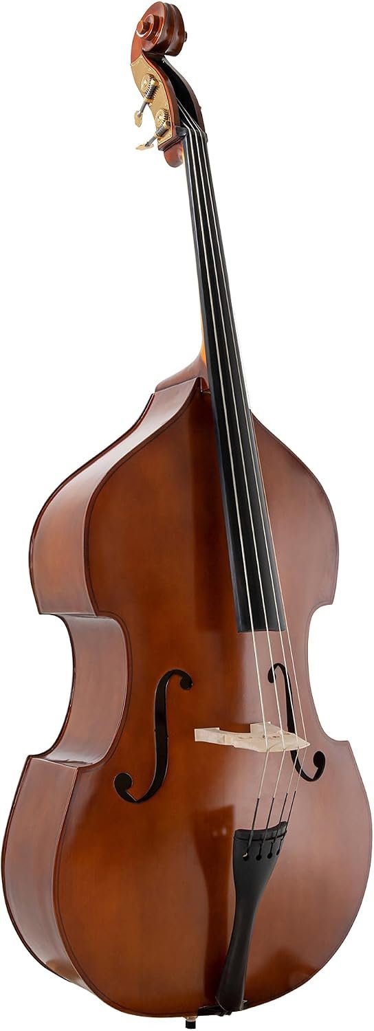 Contrebasse - Basic Line 1/8 - Table en épicéa laminé - Fond/éclisses en érable laminé - Forme de viole - brun doré - prête à jouer