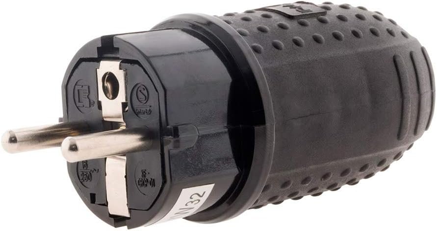 Fiche caoutchouc mâle 16A 2P+T - Zenitech