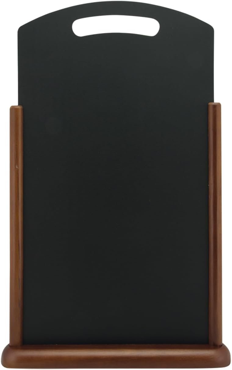 Tableau de Table - Ardoise Porte-Menu Double-Face Avec Poignée | Finition Bois de Hêtre Laqué - Pour Café, Bar, Restaurant - 54 x 35 cm