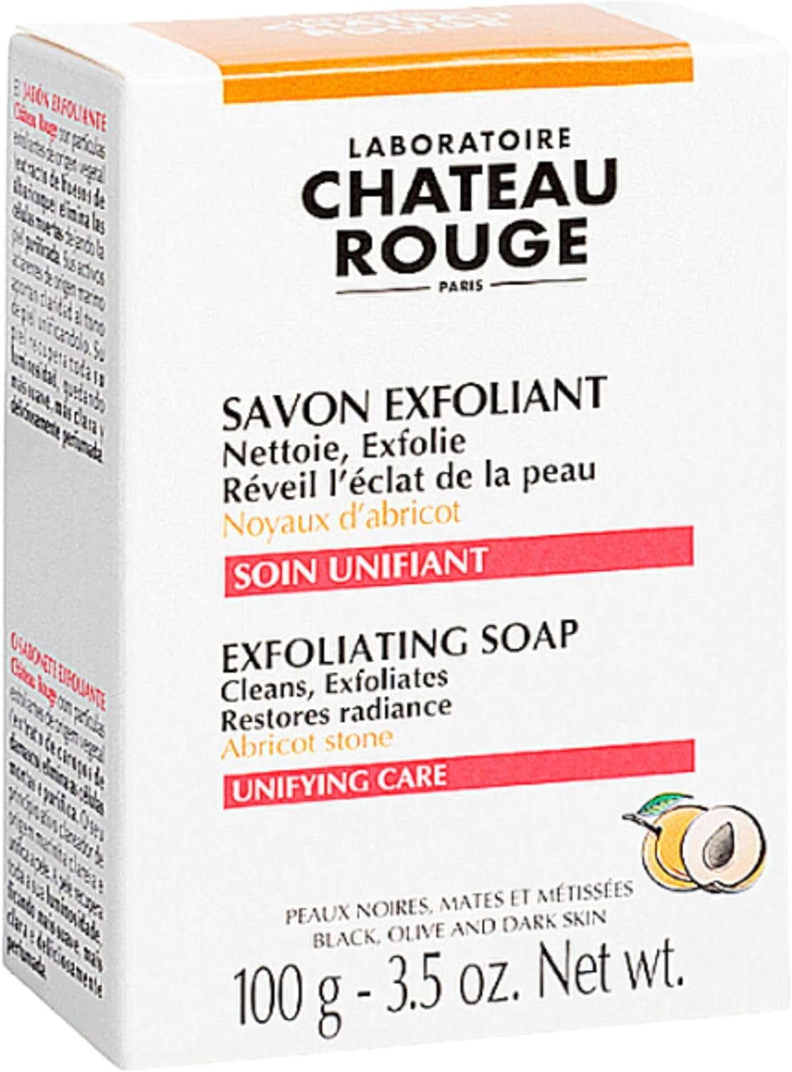 Savon Exfoliant Noyaux d'Abricot - savon solide - Peau Lisse et Éclatante - extraits de noyaux d'abricot - Visage et Corps - 100g