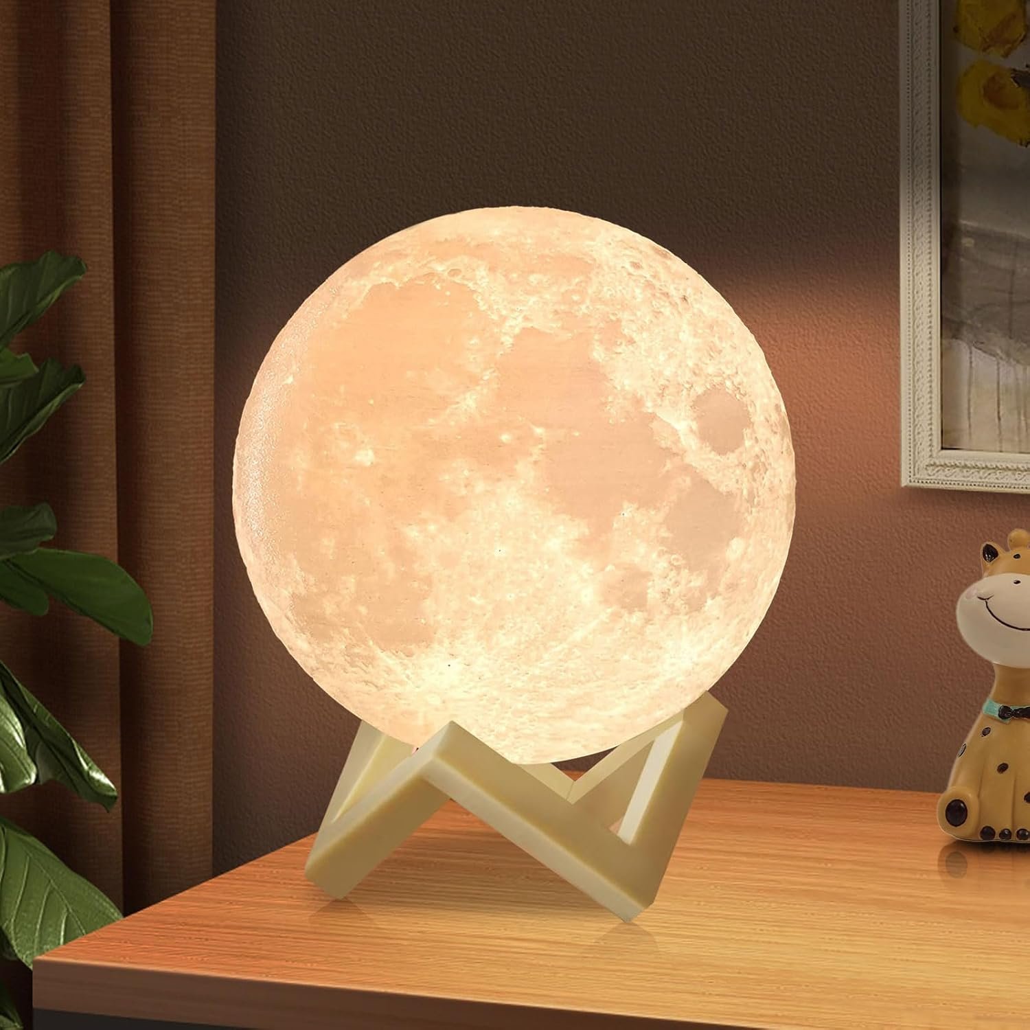 Lampe lune 3D Lampe de lune 2026 Mise à niveau 128 Couleur, 15 CM