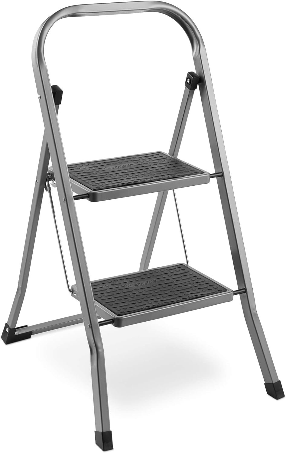 Escabeau 2 Marches Antidérapant – Escabeau Pliable Facile à Ranger – Capacité Maximale de 150 kg