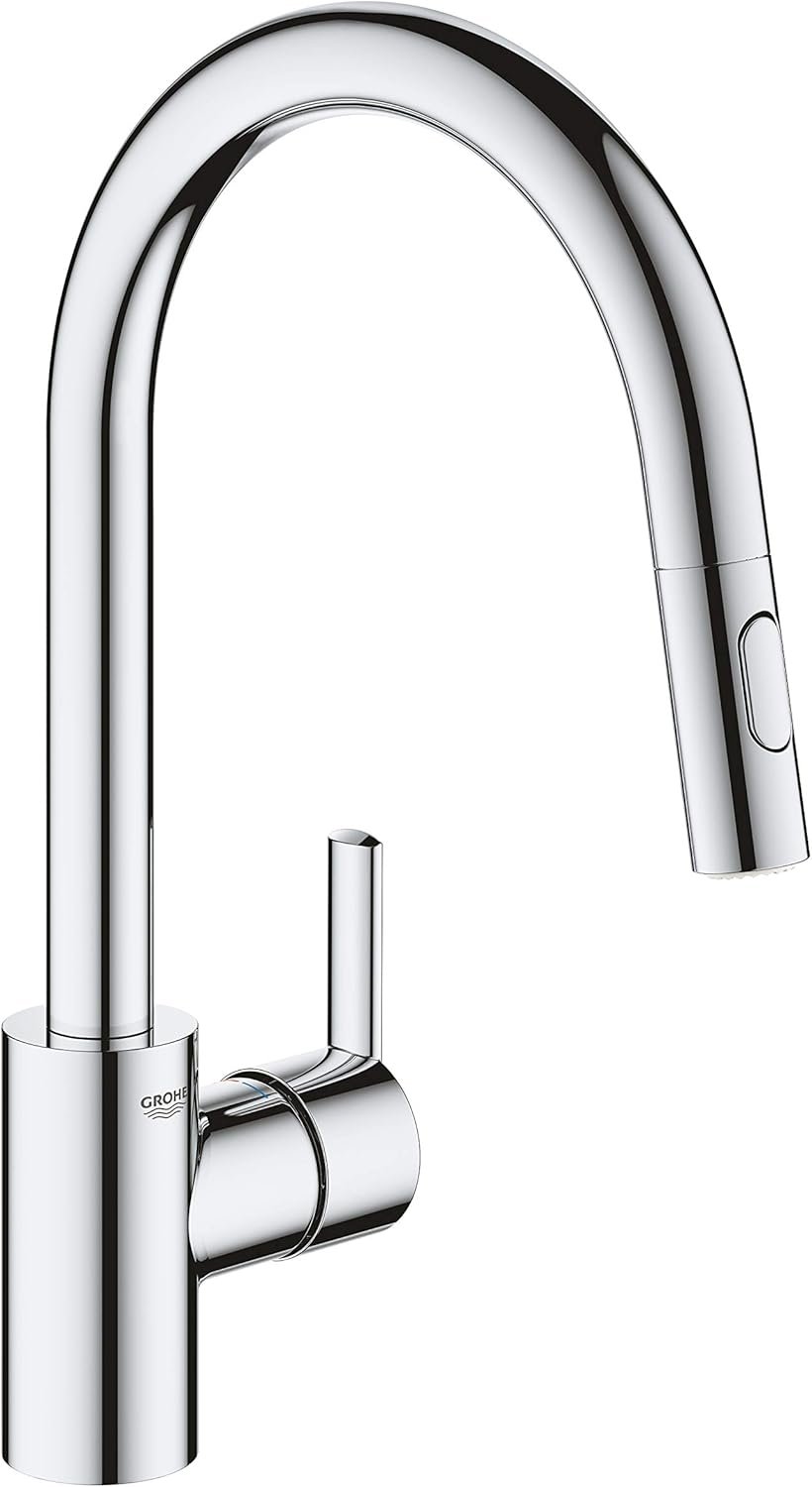 Robinet mitigeur de cuisine évier Feel, Douchette extractible, Rotation 360°, Bec en U, Inverseur 2 jets, Installation et nettoyage facile, Chromé