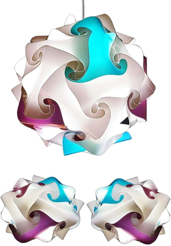 Jeu de lumieres modernes Chambre Superbe lustre design suspension de plafond vintage colorè blanc violet et bleu ciel