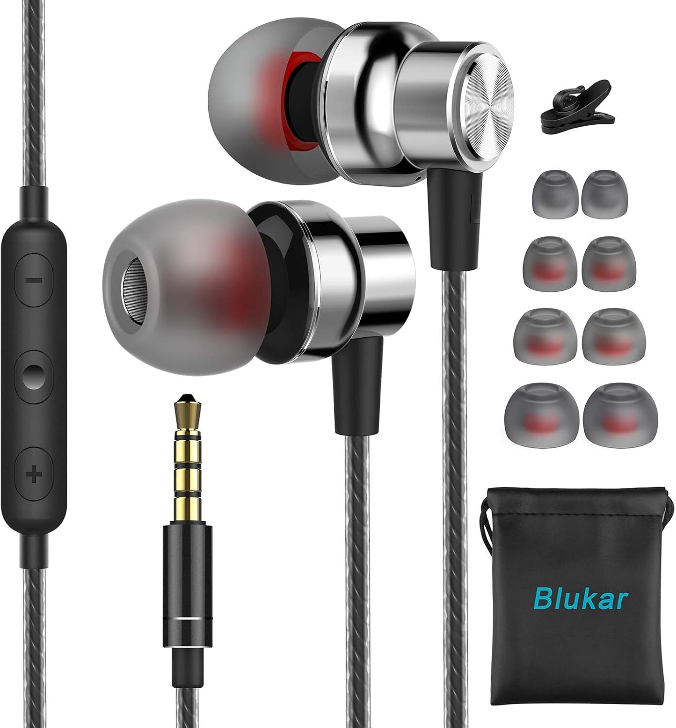 Écouteurs Intra-Auriculaires avec Microphone et câble | Confortable Réduction du Bruit Son stéréo contrôle du Volume pour Galaxy et Tous Les appareils de Casque de 3,5