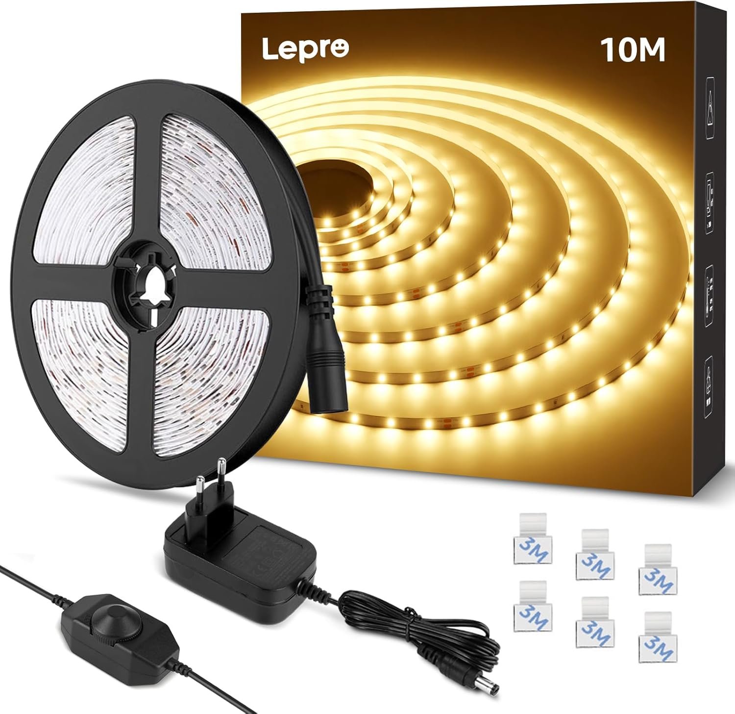 Ruban LED 10m Blanc Chaud 3000K Dimmable 2000lm 18W