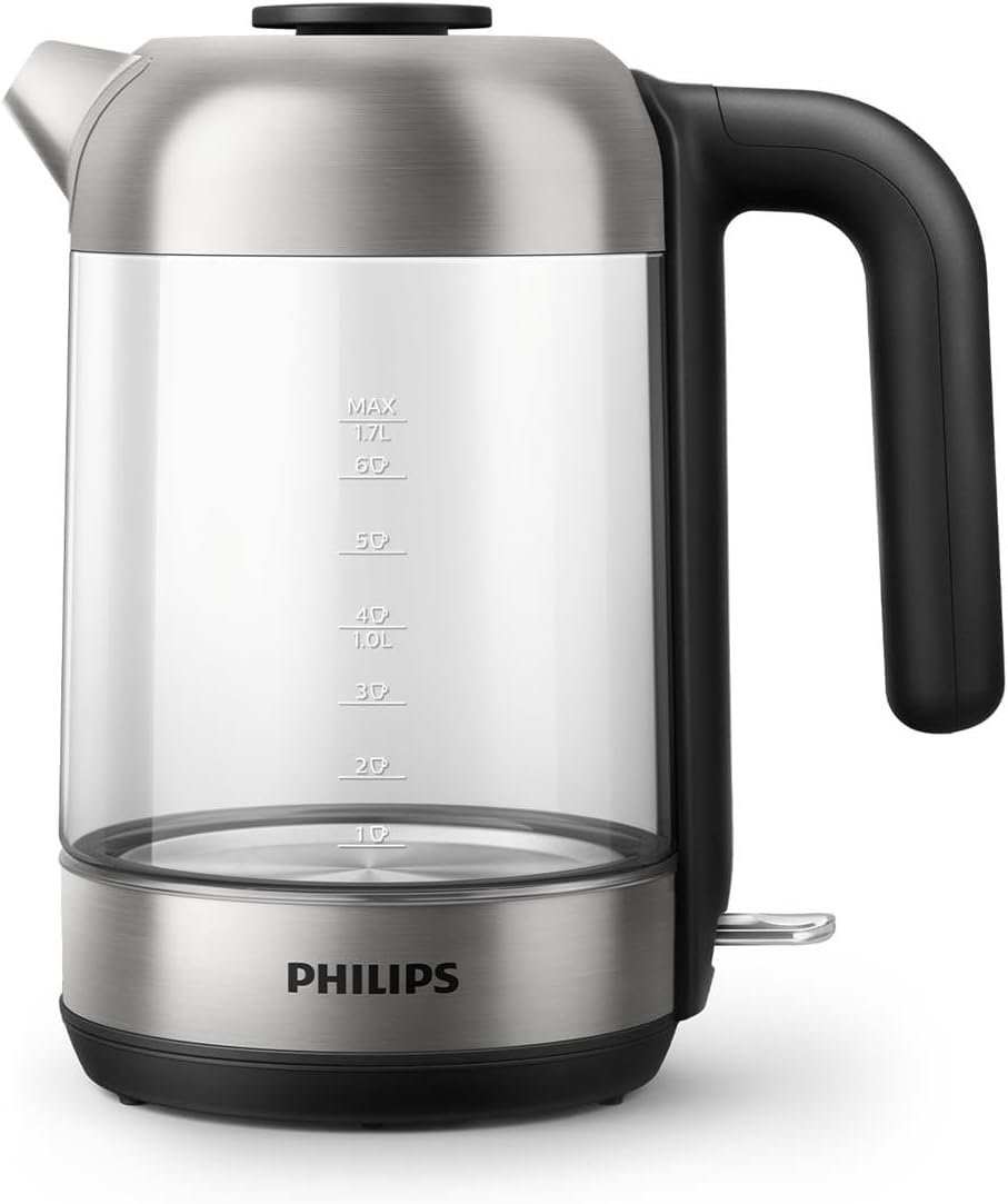 Bouilloire Électrique en Verre - Capacité 1,7L, Résistance Plate pour Ébullition Rapide, Tamis Anti-Calcaire, Base 360° Sans Fil, Couvercle Amovible