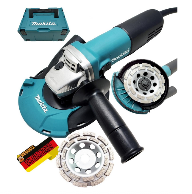 Makita Ponceuse B08F7T1SZ9 d'Angle 1100 W + Capot d'Aspiration