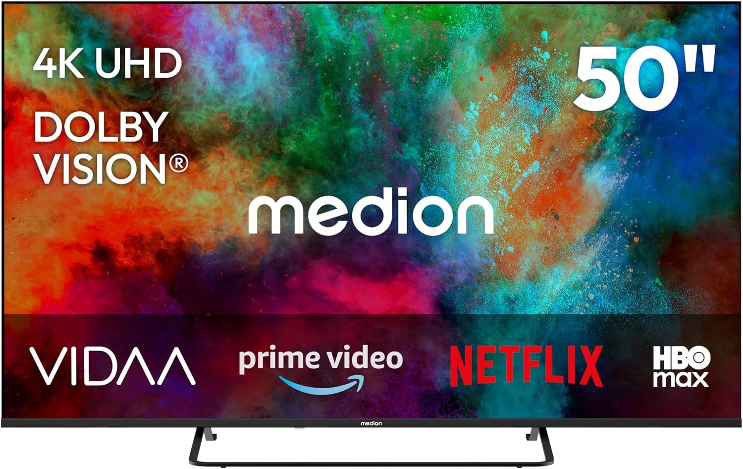 Téléviseur Ultra HD Smart TV Dolby Vision HDR Dolby Atmos Vida Store Prime Video Disney+ DAZN HbbTV PVR Bluetooth HD+, MD850302