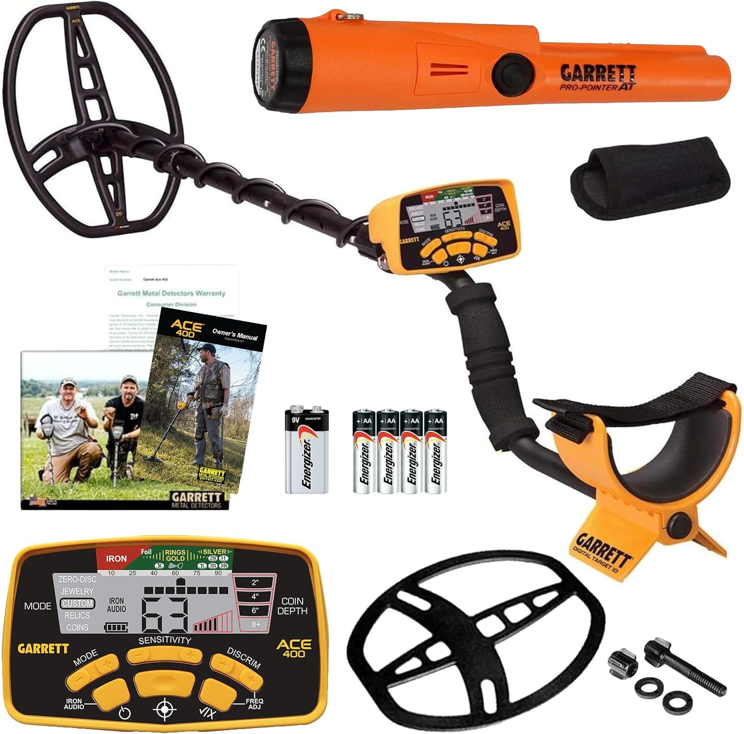 Garrett ACE 400 Metal Detector Bundle, Gold, Fabriqué aux États-Unis