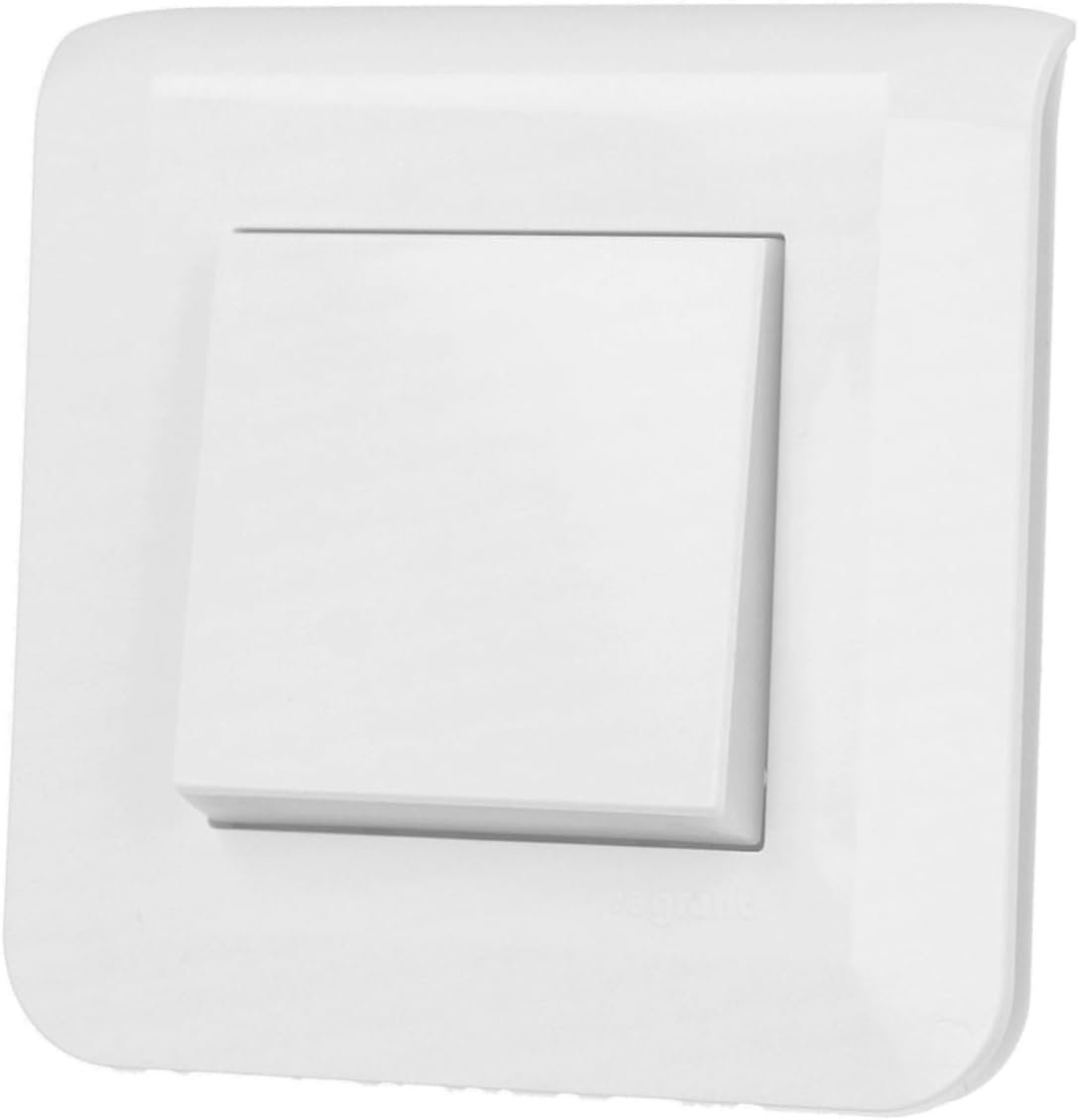 Interrupteur Ou Va-Et-Vient Mosaic, Blanc Complet Avec Plaque, Raccordement Par Bornes Automatiques, Finition Brillante, Fixation À Vis