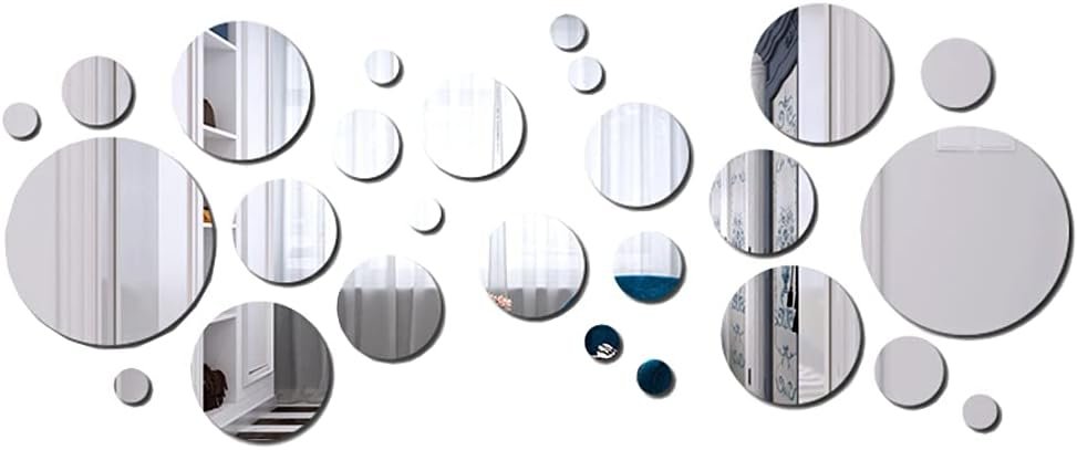 Miroir Murale Rond 32 Pièces Stickers Autocollants Décoratif
