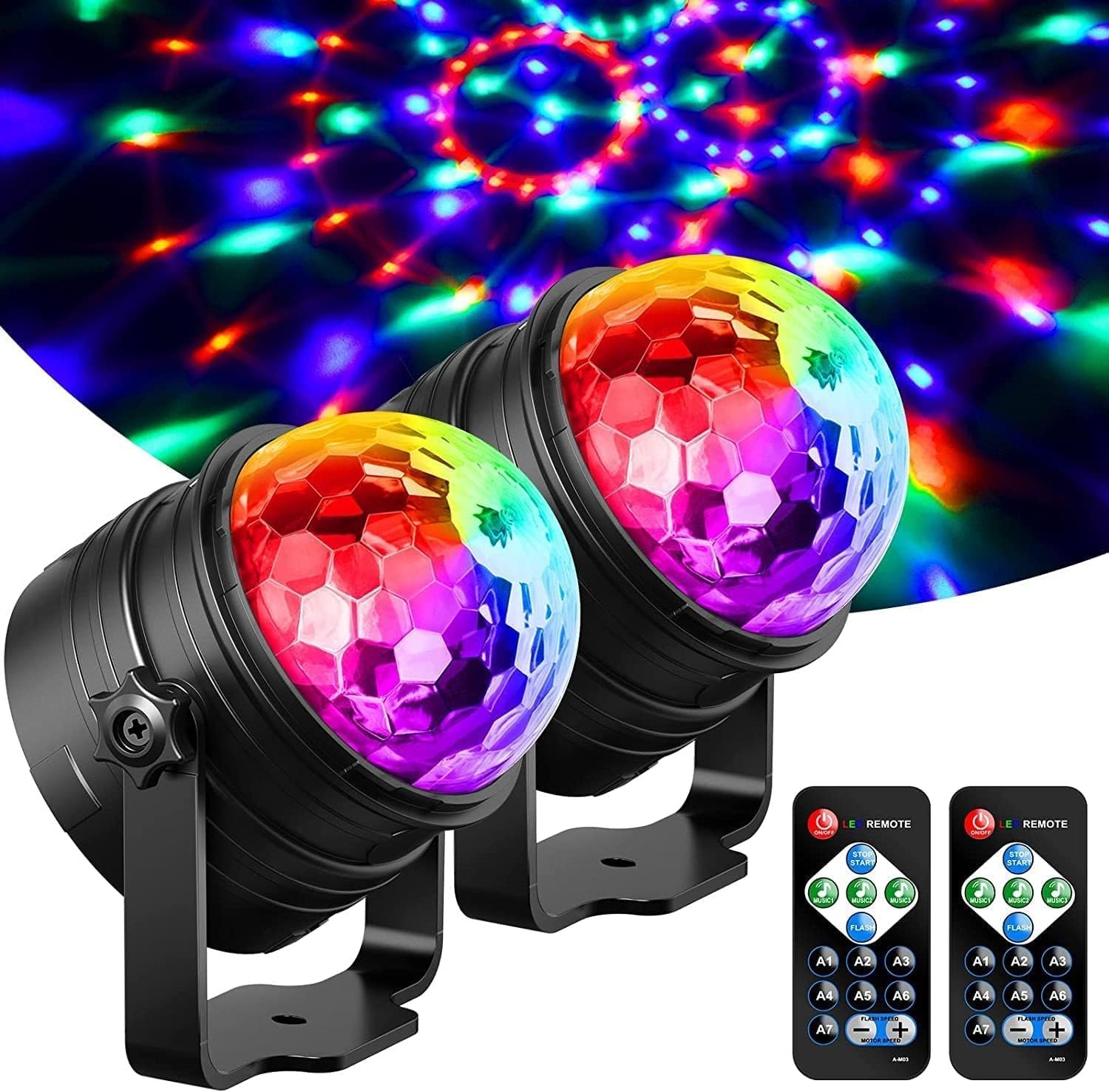 Boule Disco, 2 Pack Jeux de Lumière Soirée Lampe de Scène Projecteur