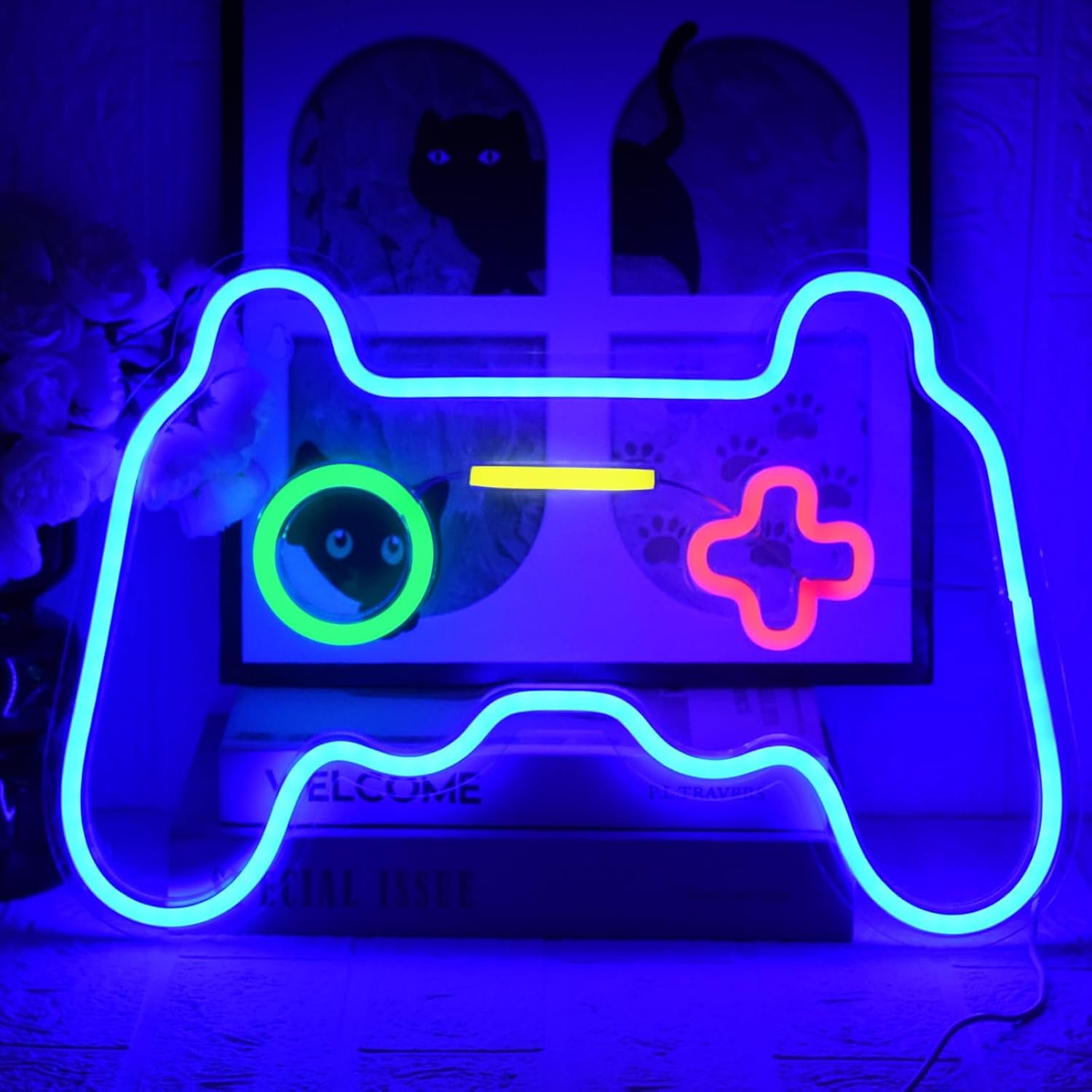 Jeu Néon Gaming Neon Lights Neon Lights led néons Wall Decor Enseignes au Néon Chambre Enfants Aire de jeux Neon Party Room Decor