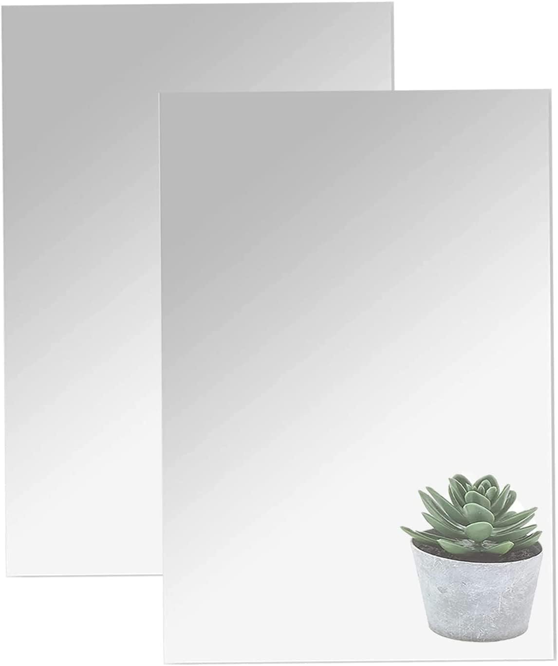 2 Pcs Miroir Autocollant, Miroir Muraux Adhésifs Acrylique 40×30cm
