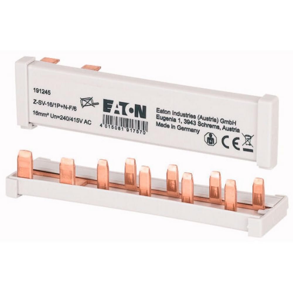 BARRETTE DE PONTAGE HORIZONTALE - GRIS - 16 MM² - 63 A - 6 Modules - DISJONCTEURS PH/N
