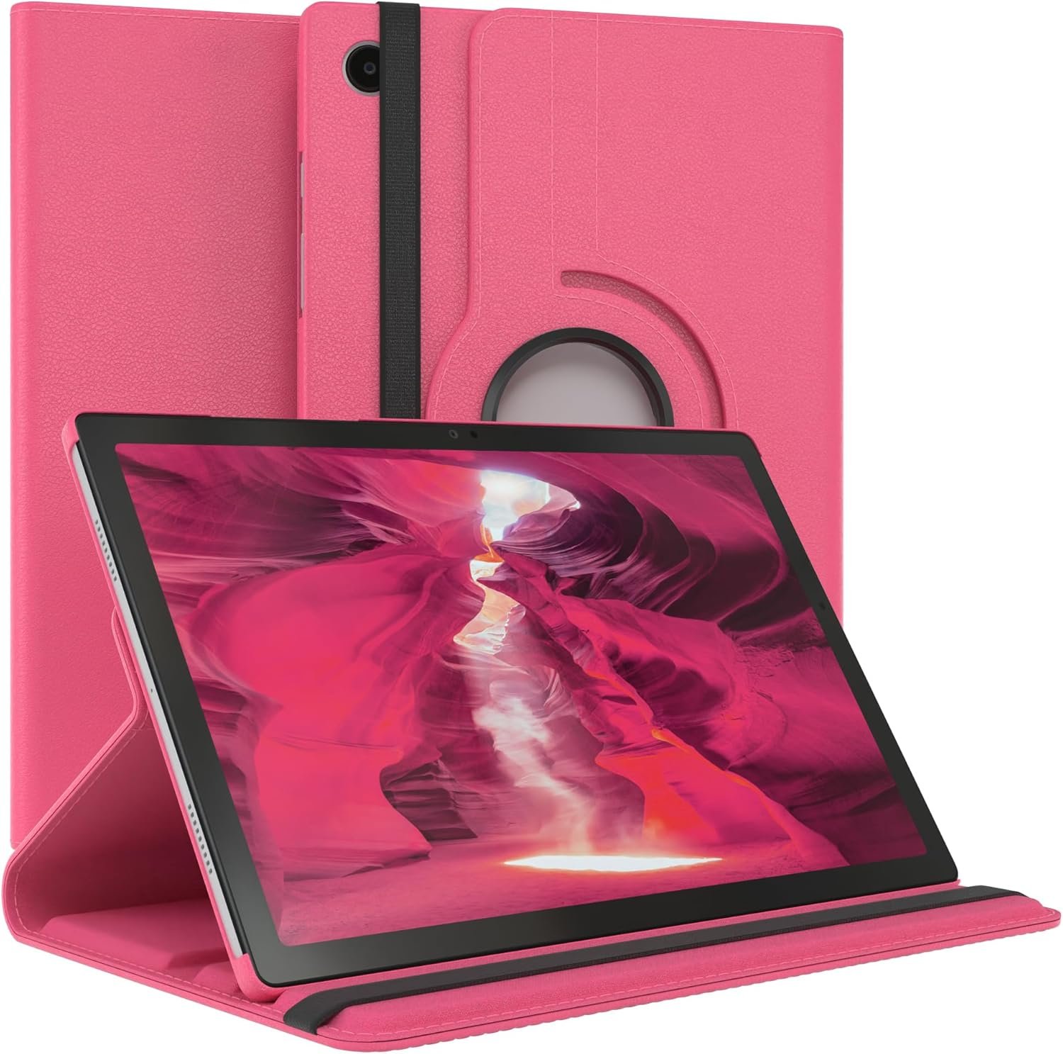 EAZY CASE - Étui pour Tablette Samsung Galaxy Tab A8 10.5 Housse de Protection Smart Cover Support Rotatif Pochette Pliante (Rose)