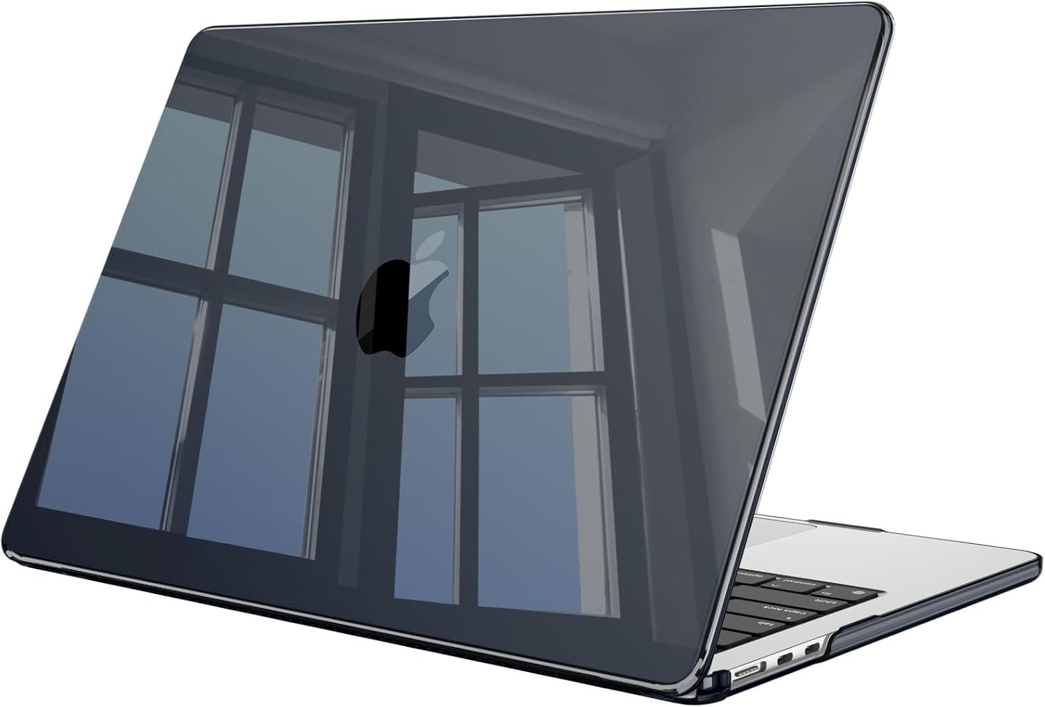 FINTIE Coque Compatible avec MacBook Air 13.6 Pouces M4 M3 M2 (A3240/A3113/A2681, 2025/2024/2022) - Coque Fine(Noir Cristallin)