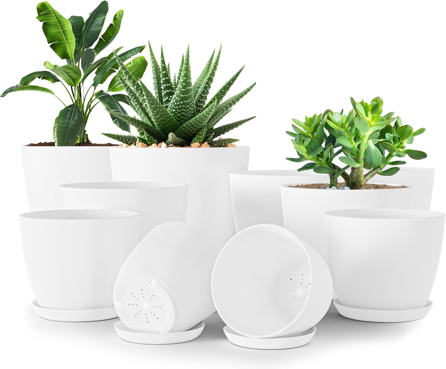pots de fleurs en plastique - Pots décoratifs modernes en plastique pour plantes