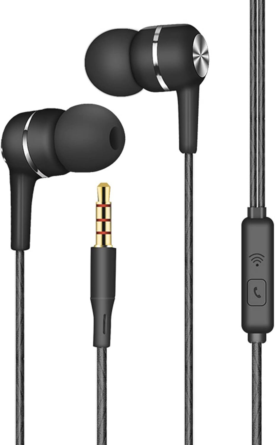 Écouteurs Filaire,Écouteurs Intra-Auriculaires,avec Microphone et Controle Volume,Jack 3.5mm Universel,Ergonomique oreillette Filaire stéréo,pour iPhone,Smartphones Android,MP3 etc
