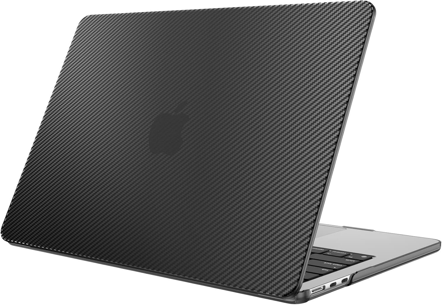 FINTIE Coque Compatible avec MacBook Air 13.6 Pouces M4 M3 M2 (A3240/A3113/A2681, 2025/2024/2022) - Coque Fine (Noir Onduleux)
