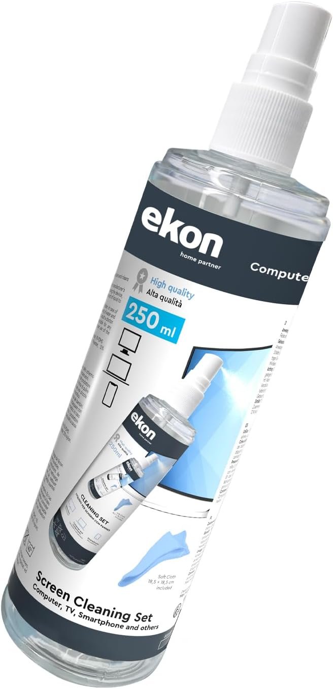 Spray pour Écrans Display avec Chiffon en Microfibre, 250ml