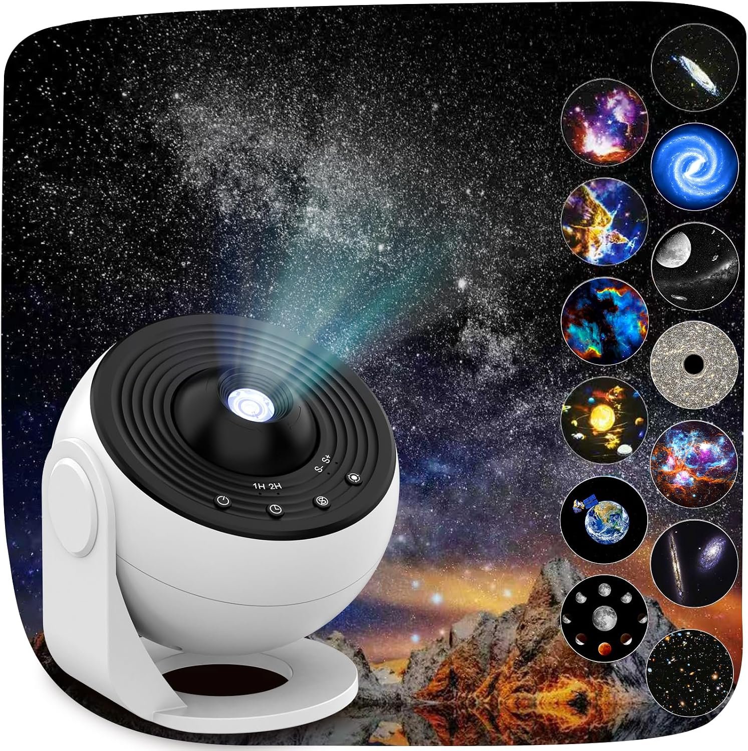 Projecteur Galaxy, 13 en 1, lumière d'étoiles pour planétarium domestique pour chambre à coucher, nébuleuse rotatif à 360°